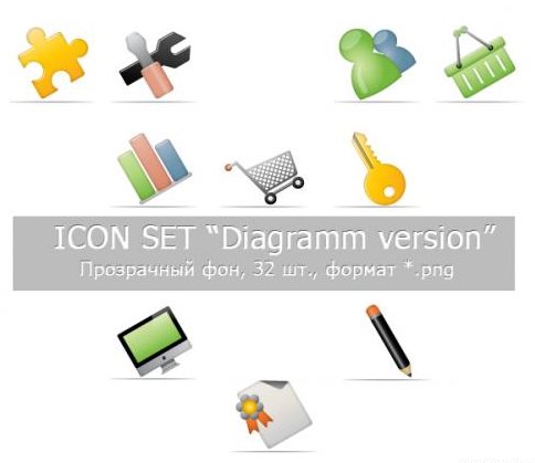 Скачать ICON SET "Diagramm Version" / Набор иконок в одном стиле для ucoz$